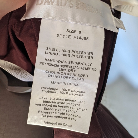 brown strapless crinkle chiffon floor length prom dress - Picture 8 of 11